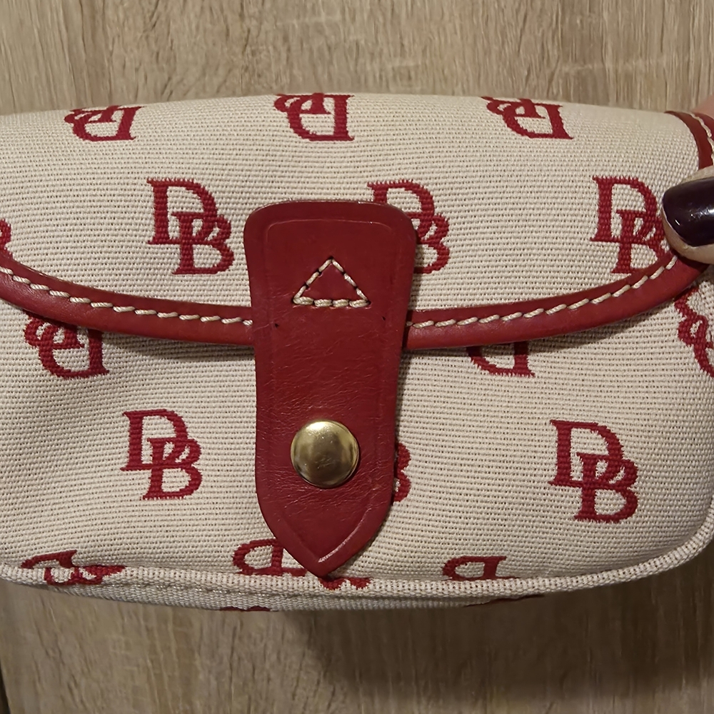 Dooney & Bourke Red Logo Canvas Wristlet